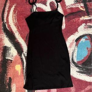 UO black ribbed mini dress
